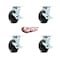 Service Caster 5 Inch Polyolefin Swivel Caster Set with Ball Bearings and Brakes SCC-30CS520-POB-TLB-4 - alternate 6